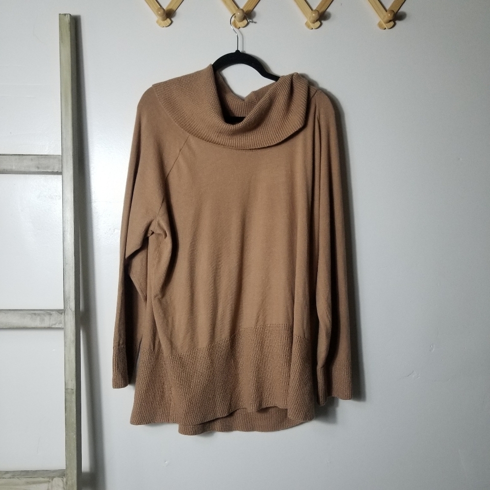 CYRUS WOMEN'S BROWN COWL NECK SWEATER SIZE 3X